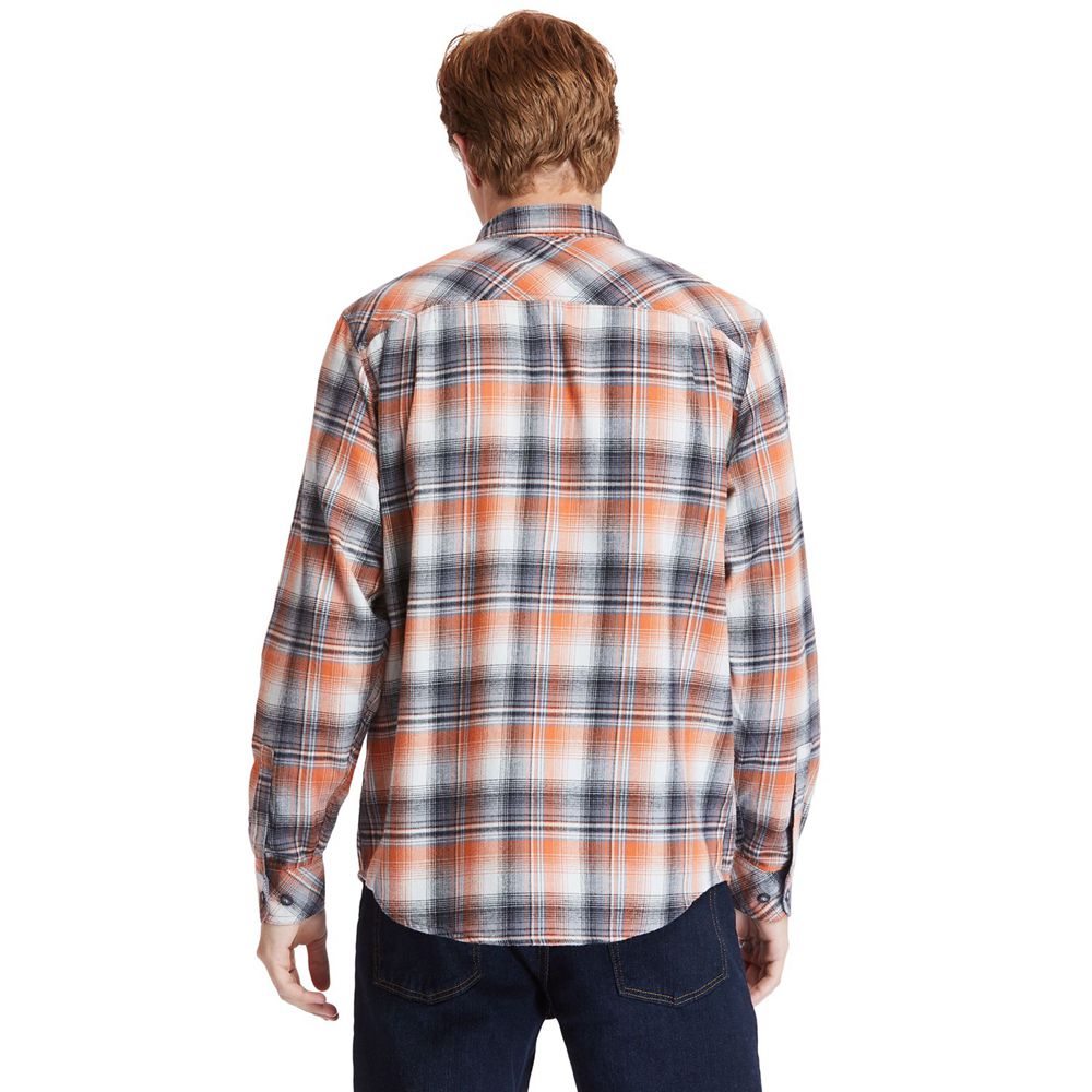 Camisa Timberland Argentina Hombre - Pro® Woodfort Midweight Flannel Work - Naranjas - AXUDGS-412